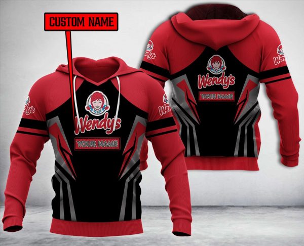 Personalized Wendy’S Red Black Custom All Over Print 3D Hoodie