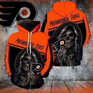 Philadelphia Flyers Nhl Skull New 3D Hoodie