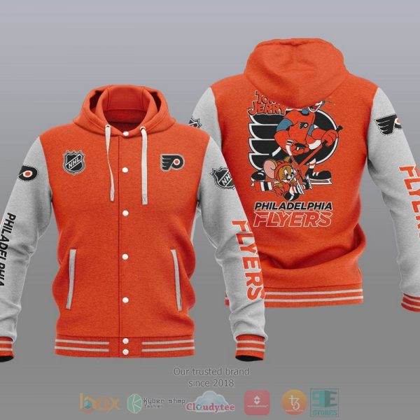 Philadelphia Flyers Nhl Tom And Jerry Baseball Hoodie Jacket