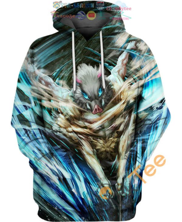 Pig Assault Inosuke Hashibira Demon Slayer Hoodie 3D