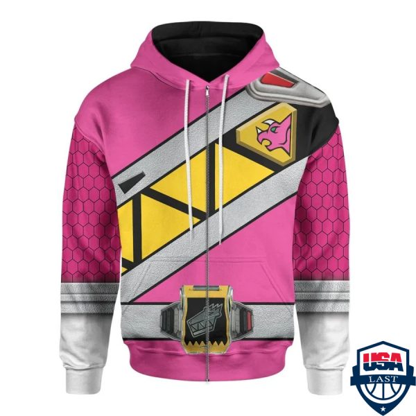 Pink Dino Charge Power Rangers 3D Hoodie Apparel