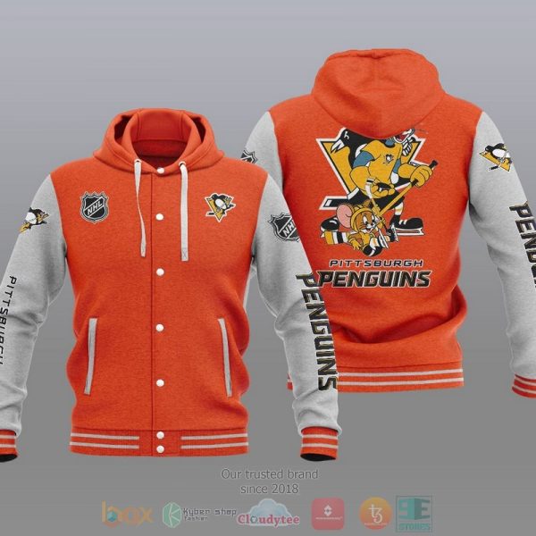 Pittsburgh Penguins Nhl Tom And Jerry Baseball Hoodie Jacket