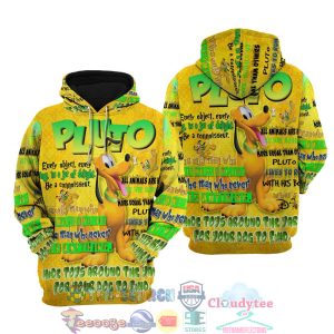 Pluto Dog Punk Words Pattern Disney Quotes Hoodie 3D