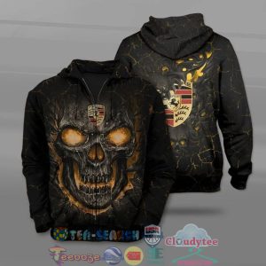 Porsche Skull Ver 2 All Over Printed T-Shirt Hoodie