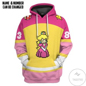 Princess Peach Sports Custom Name Custom Number Hoodie