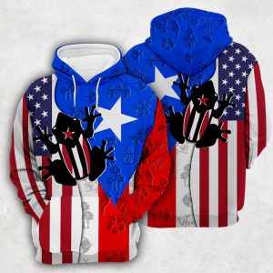 Puerto Rico Flag And Symbols Dual Citizen Hoodie