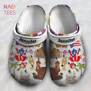 Puerto Rico Personalized Crocs Shoes With Colorful Symbols