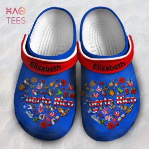 Puerto Rico Symbols Heart Personalized Crocs Shoes