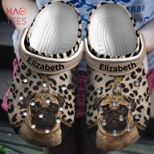 Pug Lovers Personalized Crocs Shoes With Leopard Pattern