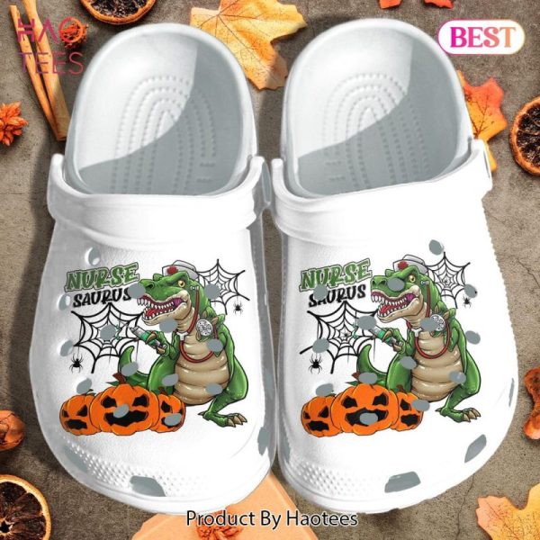 Pumpkin Nurse Dinosaurus Halloween Funny Custom Shoes – Dinosaur Nurse Halloween Cartoon Outdoor Shoes Gift For Men Women