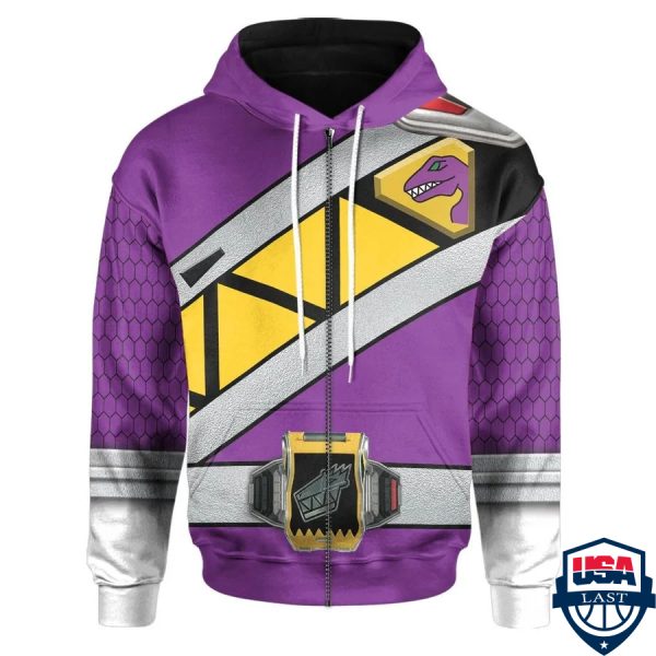 Purple Dino Charge Power Rangers 3D Hoodie Apparel