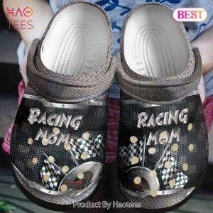 Racing Mom Flag Personalized Gift For Lover Rubber Crocs Clog Shoes Comfy Footwear