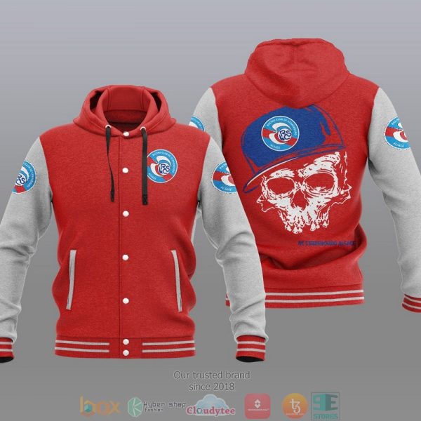 Rc Strasbourg Alsace Skull Baseball Hoodie Jacket