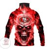 San Francisco 49Ers Skull Red Fire Mask Hoodie