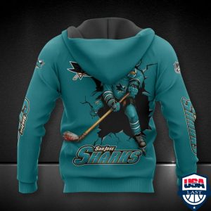 San Jose Sharks Nhl Ver 4 All Over Printed Hoodie