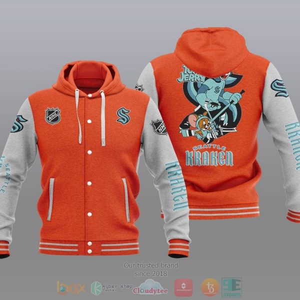 Seattle Kraken Nhl Tom And Jerry Baseball Hoodie Jacket