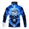 Seattle Seahawks Skull Blue Fire Mask Hoodie