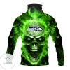 Seattle Seahawks Skull Green Fire Mask Hoodie