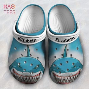 Shark Face Print Personalized Crocs Shoes With Your Name