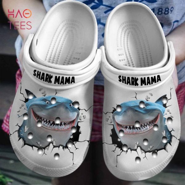 Shark Mama In Hole Crocs Shoes