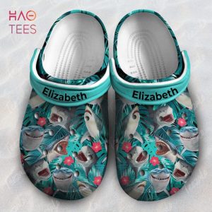 Shark Personalized Crocs Shoes With Name Flower Tropical