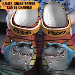 Shark Vintage Personalized Crocs Shoes