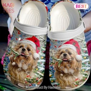 Shih Tzu Christmas Bling Bling 102 Gift For Lover Rubber Crocs Clog Shoes Comfy Footwear