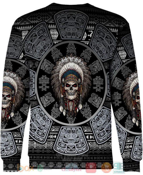 Skull Chief Pattern Native American 3D Shirt