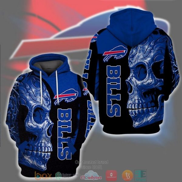 Skull Nfl Buffalo Bills 3D Hoodie