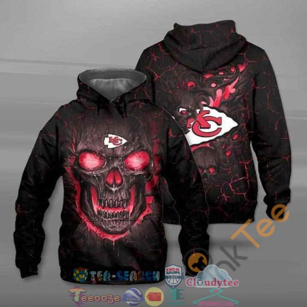 Skull Nfl Kansas City Chiefs Hoodie 3D