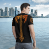 Skull Viking And Backbone Is An Ax Orange Black 3D Shirt