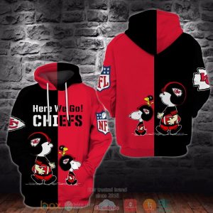 Snoopy Charlie Brown Kansas City Chiefs Nfl Here We Go 3D Hoodie