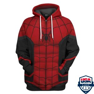 Spider Man No Way Home Red And Black Suit 3D Hoodie Apparel