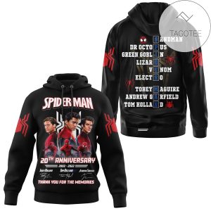 Spiderman 20Th Anniversary 2002 – 2022 Thank You For The Memories Hoodie