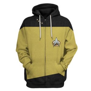 Star Trek The Next Generation 1987 1994 Yellow 3D Hoodie