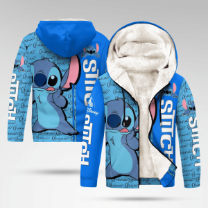 Stitch Disney All Over Print Jacket Fleece Hoodie