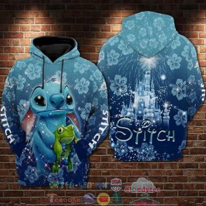 Stitch Frog Hibiscus 3D Hoodie