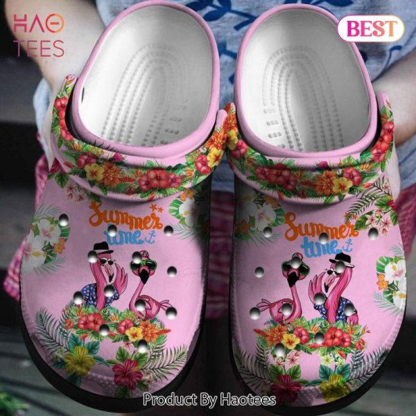 Summer Time With Flamingo Custom Shoes – Flower Garden Outdoor Shoes Birthday Gift For Women Girl