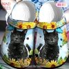 Sunflower And Black Cat Cute Animal Gift For Lover Rubber Crocs Clog Shoes Comfy Footwear