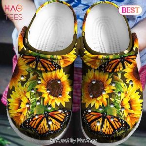 Sunflower Cute Custom Shoes Gifts For Mothers Day Grandma – Sunflower Butterfly Beach Shoes Gift Daughter