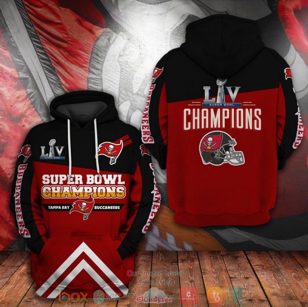 Super Bowl Liv Champions Nfl Tampa Bay Buccaneers 3D Hoodie