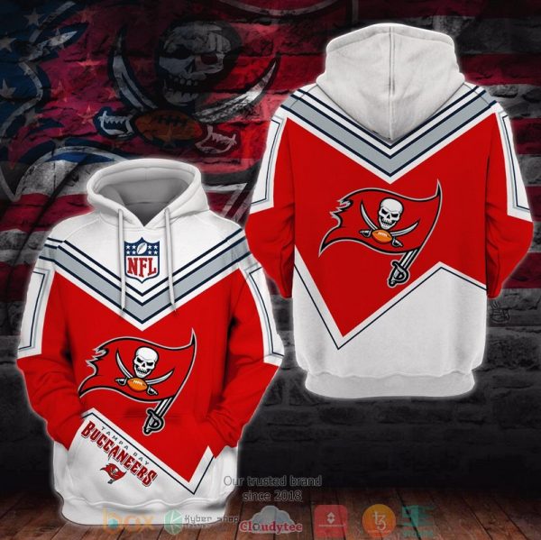 Tampa Bay Buccaneers Nfl Logo Red White 3D Hoodie