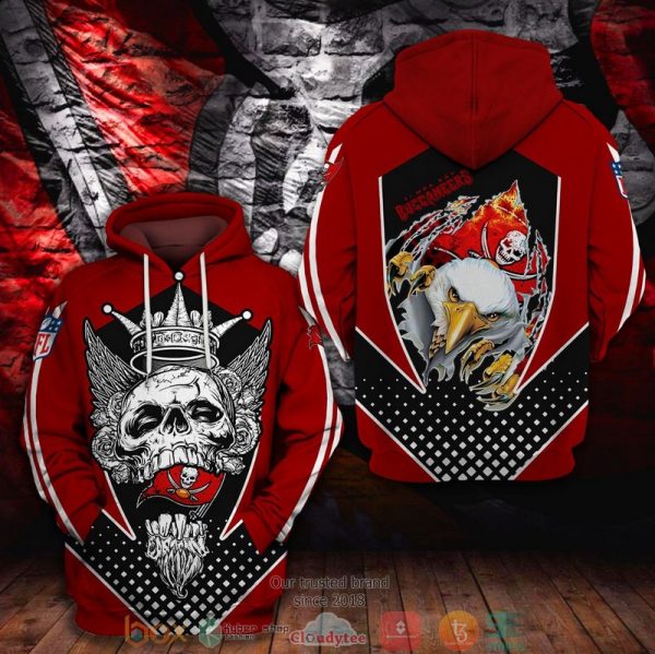 Tampa Bay Buccaneers Nfl Skull Wing Eagle 3D Hoodie