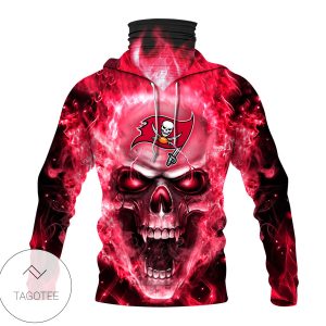 Tampa Bay Buccaneers Skull Red Fire Mask Hoodie