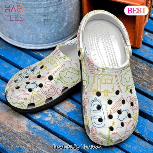 Teacher Personalized Icon School Gift For Lover Rubber Crocs Clog Shoes Comfy Footwear