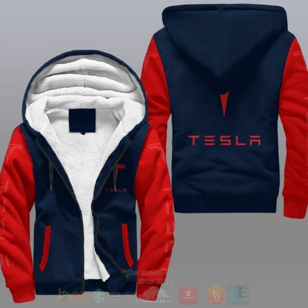 Tesla Car Fleece Hoodie