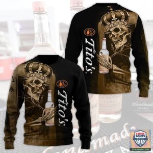 Tito’S Handmade Vodka King Skull 3D All Over Print Hoodie T-Shirt