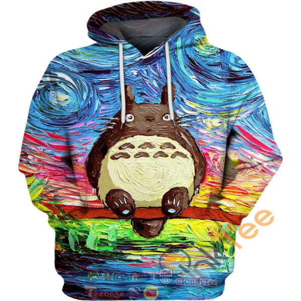 Totoro Van Gogh Starry Night Hoodie 3D