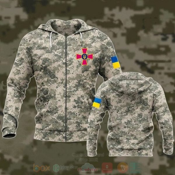 Ukraine Army Camouflage Support Ukrainian 3D Zip Hoodie