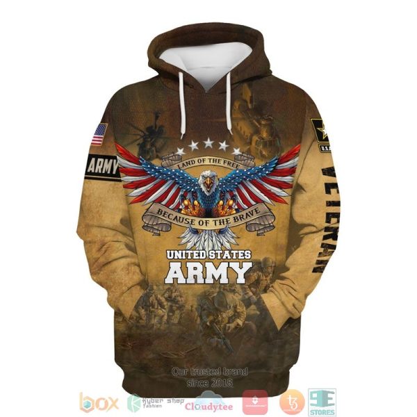 Us Army Because Of The Brave Eagle American Flag 3D Shirt